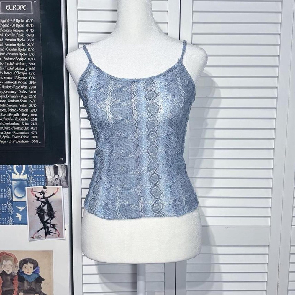 Blue lace cami top